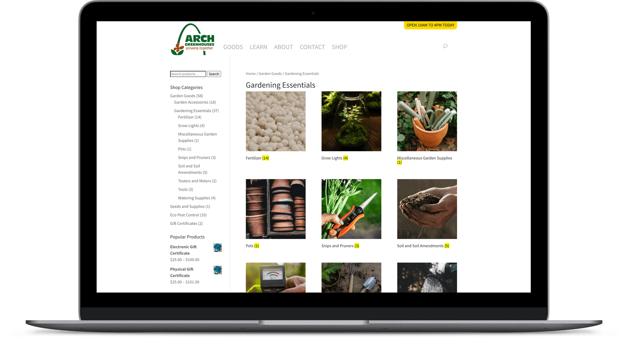 Arch Greenhouses eCommerce