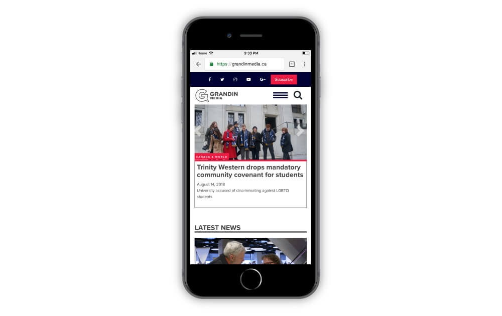 Grandin Media Mobile Site